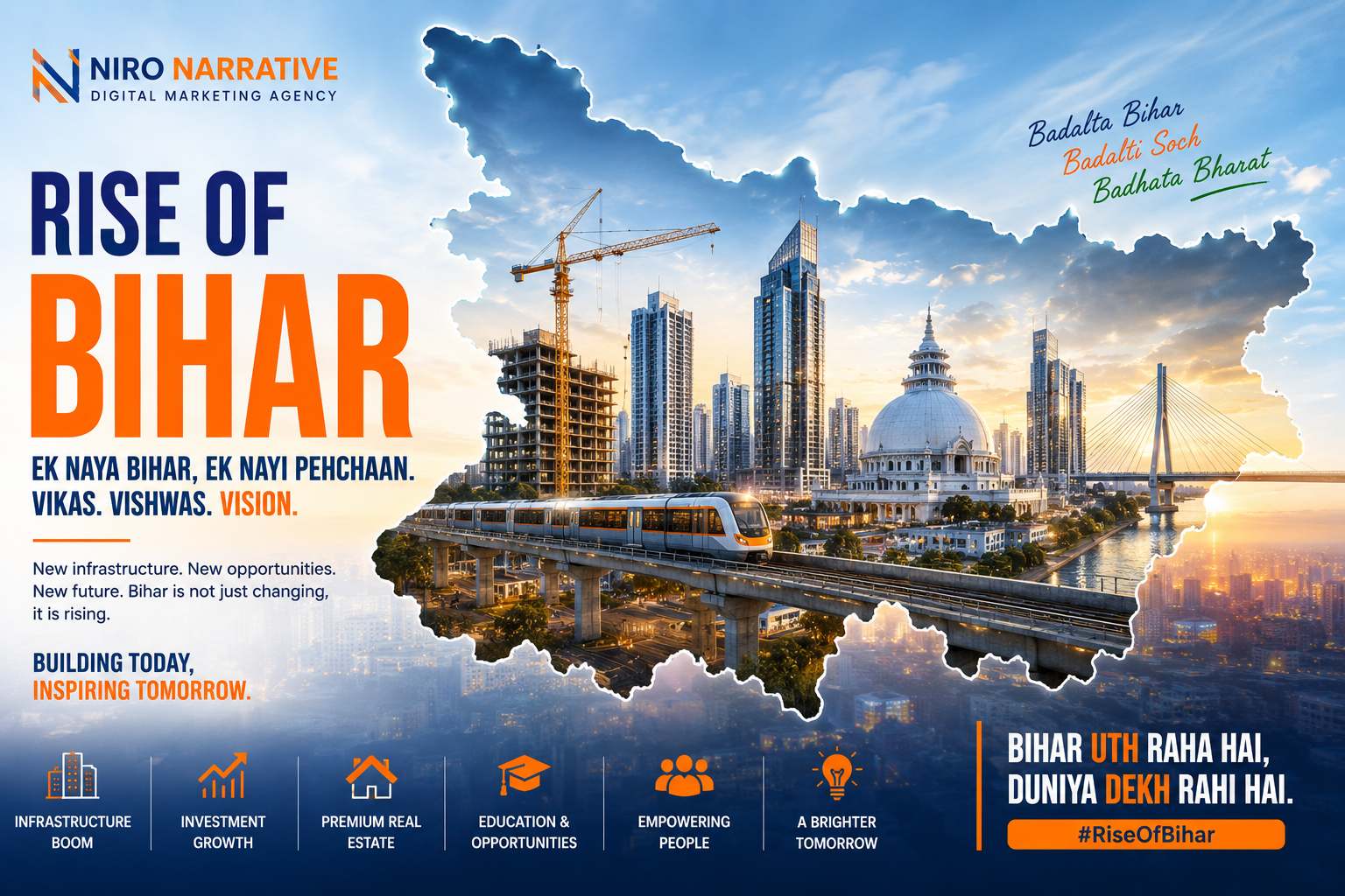 Real estate marketing agency in Patna Bihar showing property and infrastructure growth